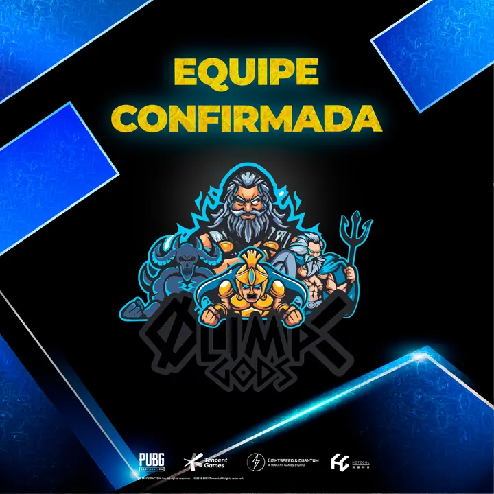 Post de esports da Olimp Gods: equipe confirmada